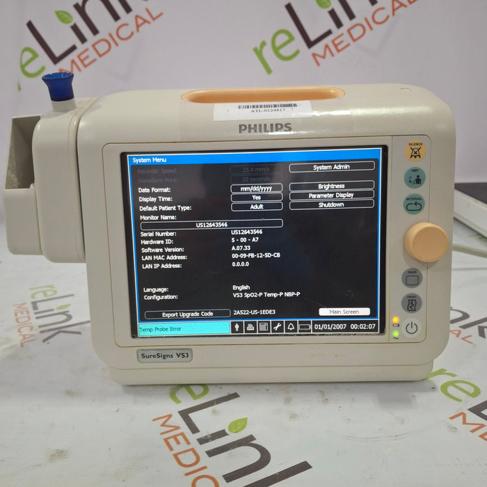 Philips Suresigns VS3 Vital Signs Monitor