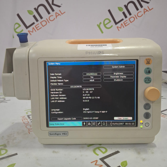 Philips Suresigns VS3 Vital Signs Monitor