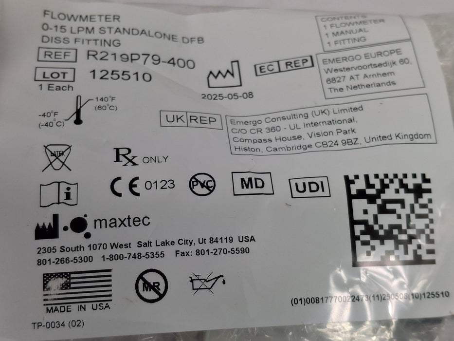 Maxtec, Inc. R219P79-400 DFB Flow Meter