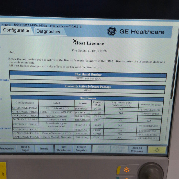 GE Healthcare Carescape B650 Post Anesthesia Care Patient Monitor