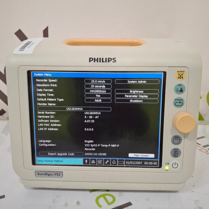Philips Suresigns VS3 Vital Signs Monitor