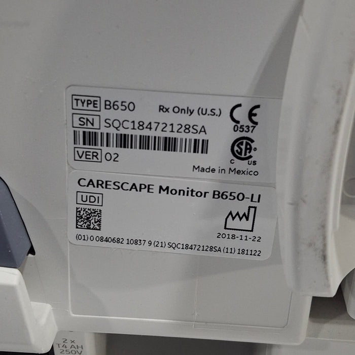 GE Healthcare Carescape B650 Post Anesthesia Care Patient Monitor