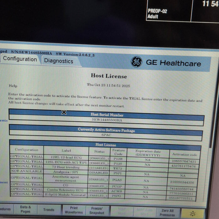 GE Healthcare Carescape B650 Post Anesthesia Care Patient Monitor