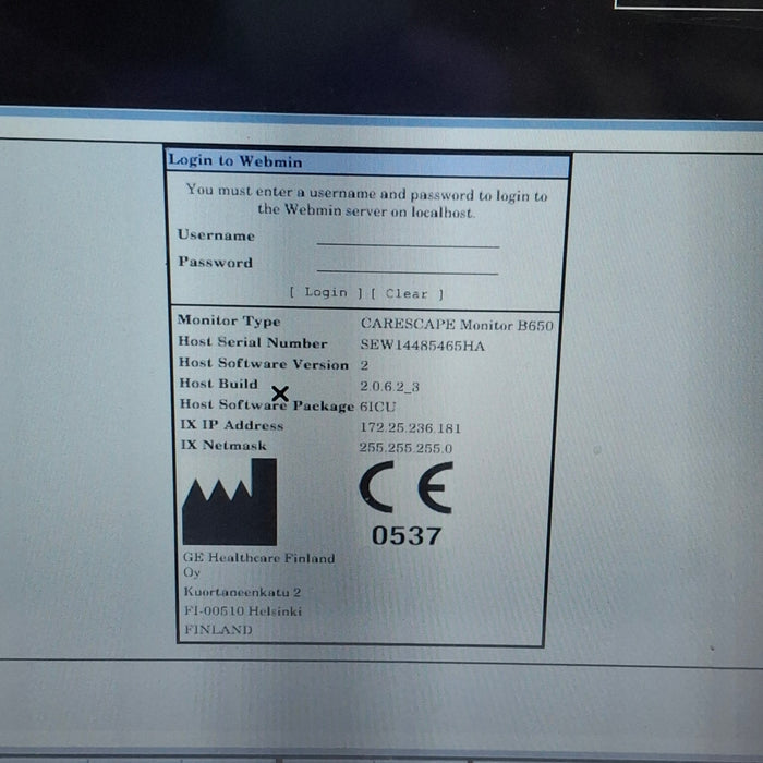 GE Healthcare Carescape B650 Critical Care Patient Monitor