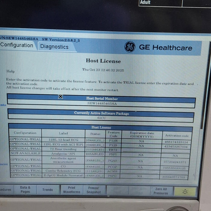 GE Healthcare Carescape B650 Critical Care Patient Monitor
