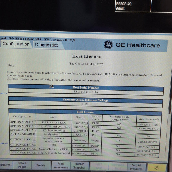 GE Healthcare Carescape B650 Anesthesia Care Patient Monitor