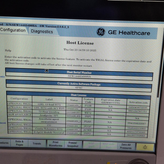 GE Healthcare Carescape B650 Post Anesthesia Care Patient Monitor