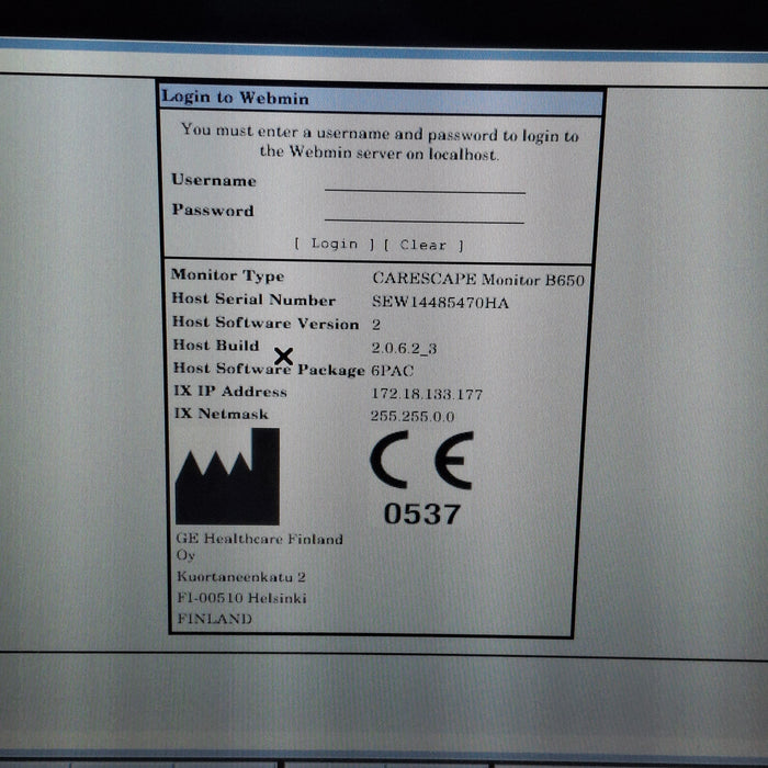 GE Healthcare Carescape B650 Post Anesthesia Care Patient Monitor