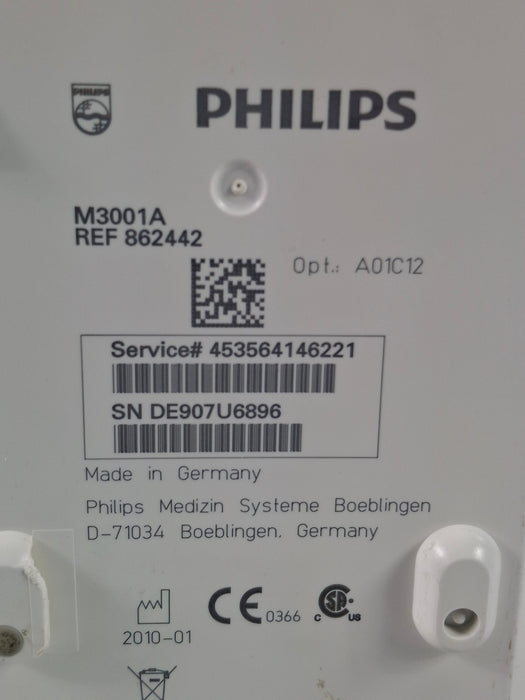 Philips M3001A-A01C12 Fast SpO2, NIBP, 12 lead ECG MMS Module