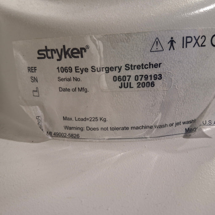 Stryker 1069 Eye Surgery Stretcher