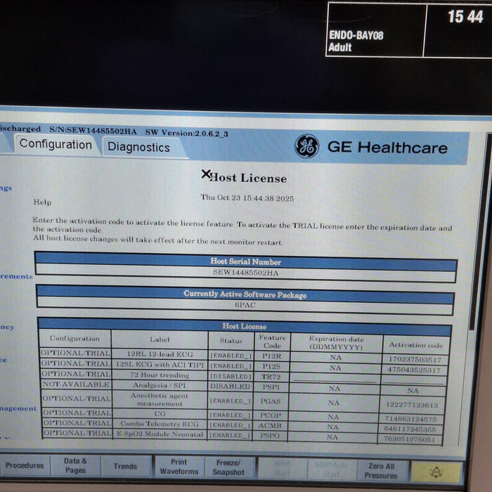 GE Healthcare Carescape B650 Post Anesthesia Care Patient Monitor