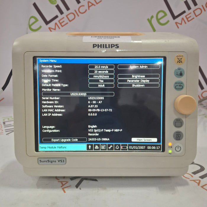 Philips Suresigns VS3 Vital Signs Monitor