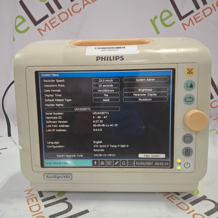 Philips Suresigns VS3 Vital Signs Monitor