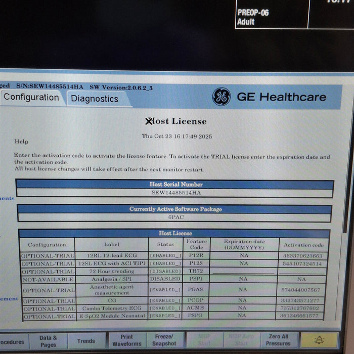 GE Healthcare Carescape B650 Post Anesthesia Care Patient Monitor