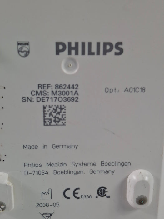 Philips M3001A-A01C18 Fast SpO2, NIBP, 12 lead ECG, Temp, IBP MMS Module