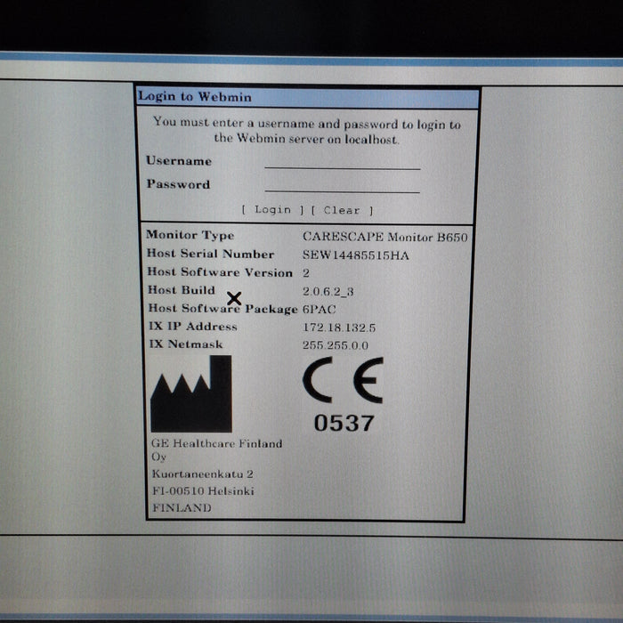 GE Healthcare Carescape B650 Post Anesthesia Care Patient Monitor