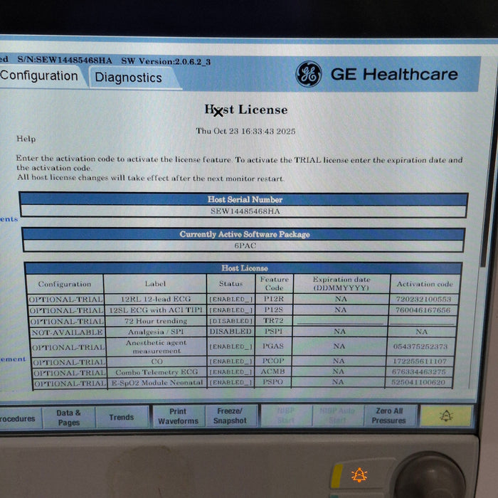 GE Healthcare Carescape B650 Post Anesthesia Care Patient Monitor