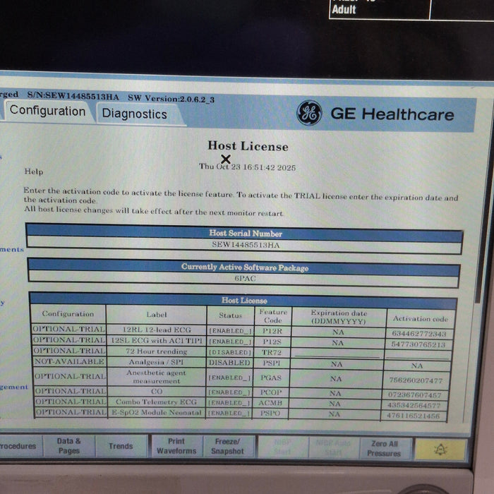 GE Healthcare Carescape B650 Post Anesthesia Care Patient Monitor