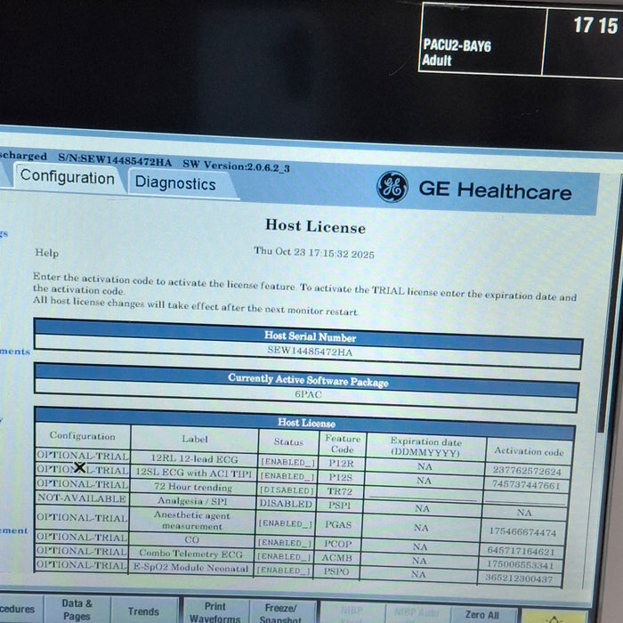 GE Healthcare Carescape B650 Post Anesthesia Care Patient Monitor