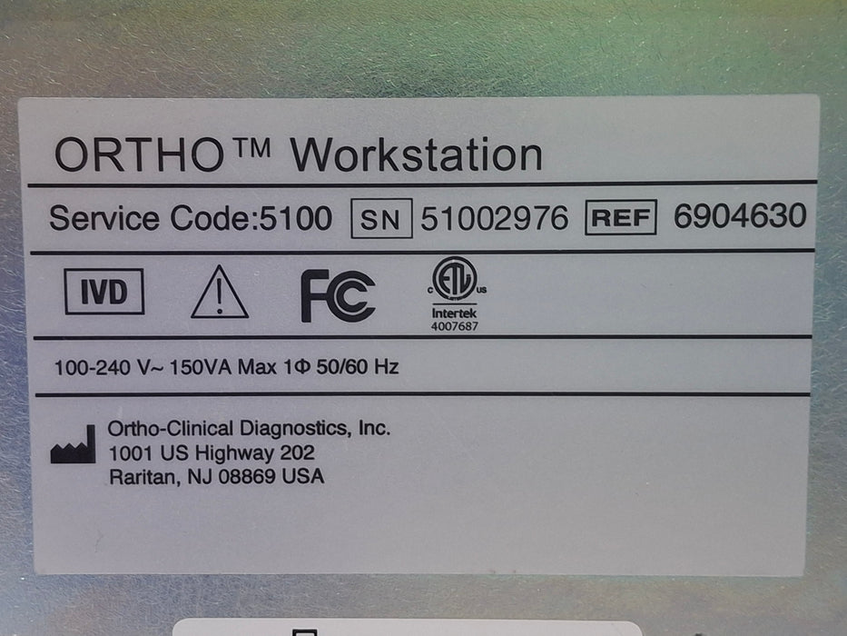 Ortho Clinical Diagnostics Ortho Workstation Incubator Centrifuge