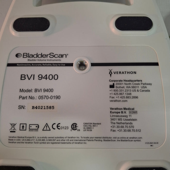 Verathon Medical, Inc BVI 9400 Bladderscan
