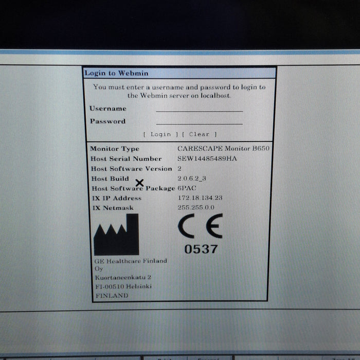 GE Healthcare Carescape B650 Post Anesthesia Care Patient Monitor
