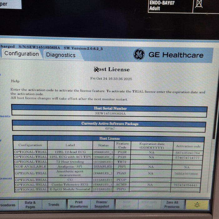 GE Healthcare Carescape B650 Post Anesthesia Care Patient Monitor