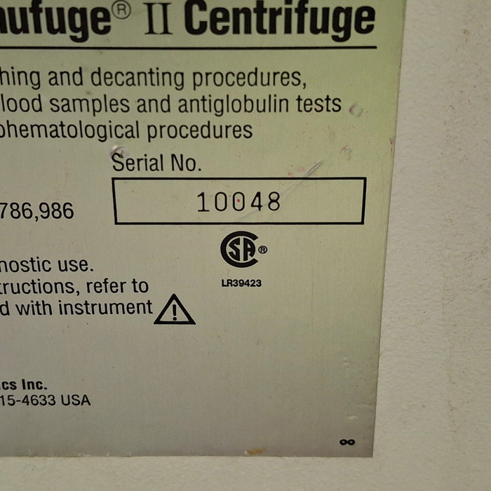 Baxter Immufuge II Centrifuge