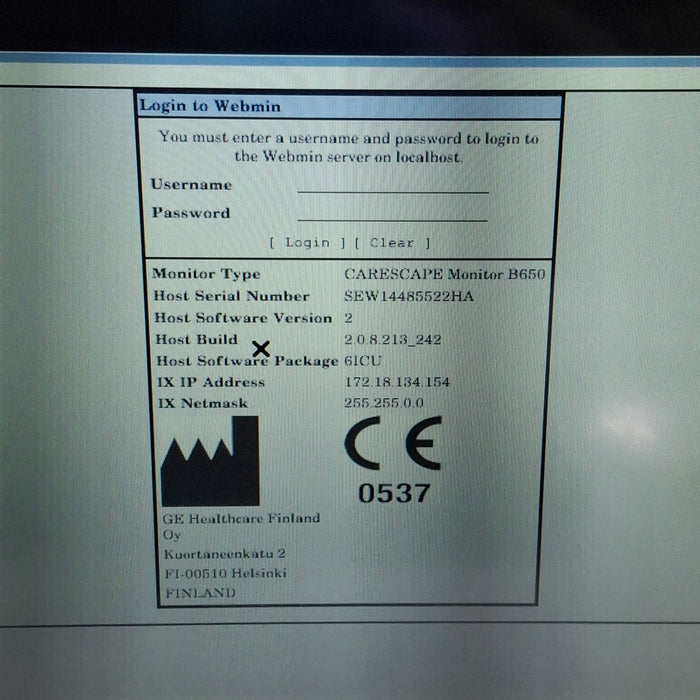 GE Healthcare Carescape B650 Critical Care Patient Monitor