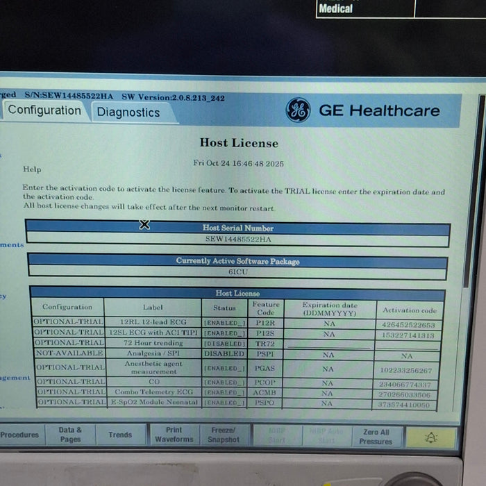 GE Healthcare Carescape B650 Critical Care Patient Monitor