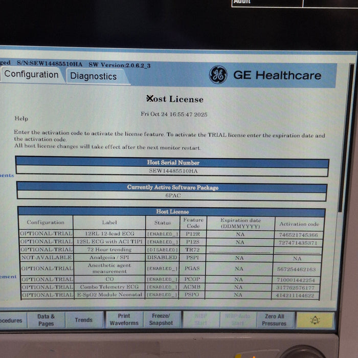 GE Healthcare Carescape B650 Post Anesthesia Care Patient Monitor
