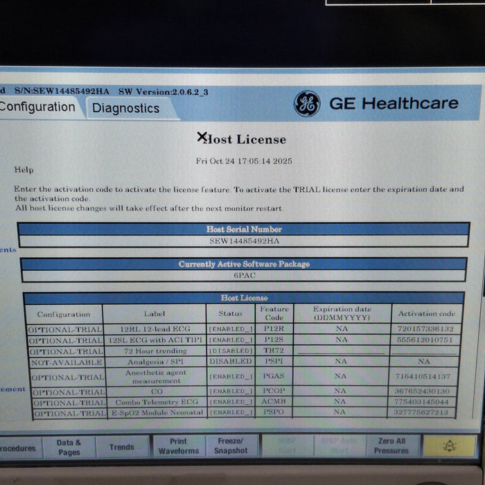 GE Healthcare Carescape B650 Post Anesthesia Care Patient Monitor