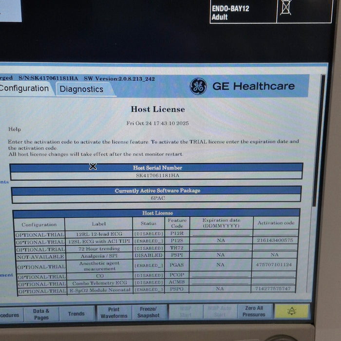 GE Healthcare Carescape B650 Post Anesthesia Care Patient Monitor