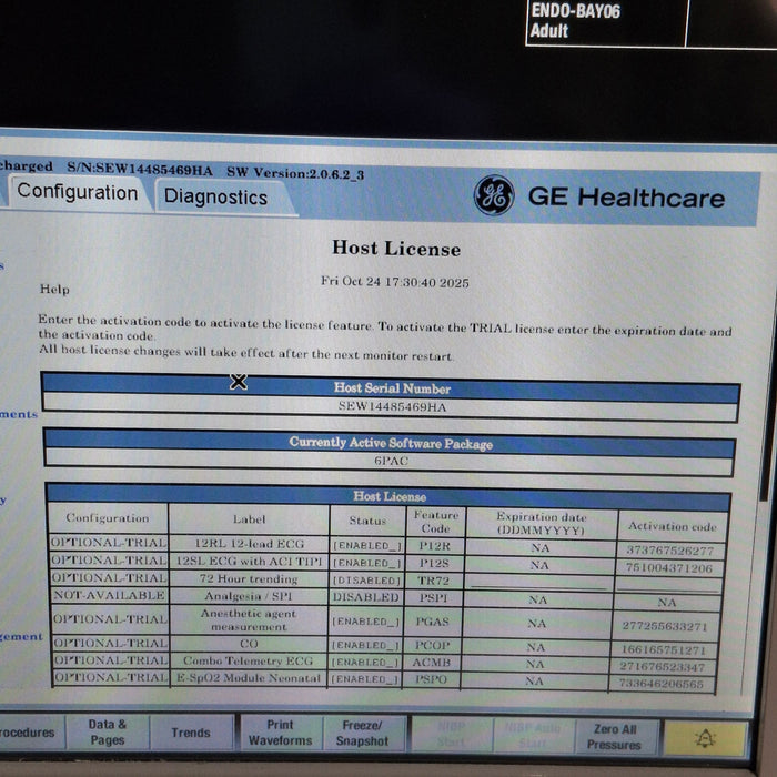 GE Healthcare Carescape B650 Post Anesthesia Care Patient Monitor