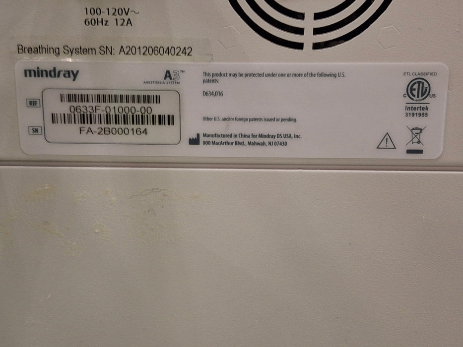 Mindray A3 Anesthesia System
