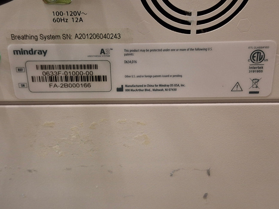 Mindray A3 Anesthesia System