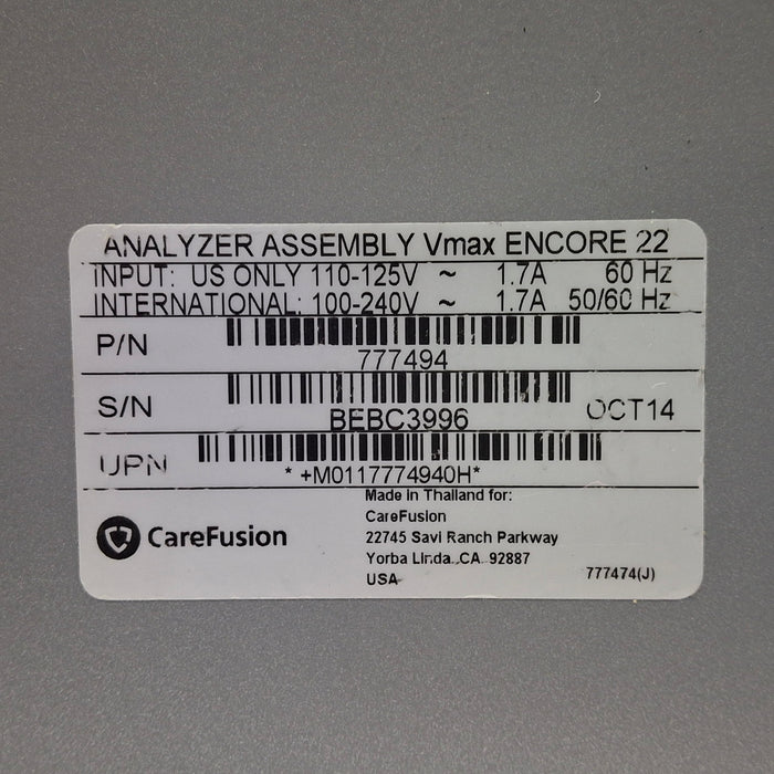 CareFusion 24-777494 Vmax Encore 22 Analyzer Assembly