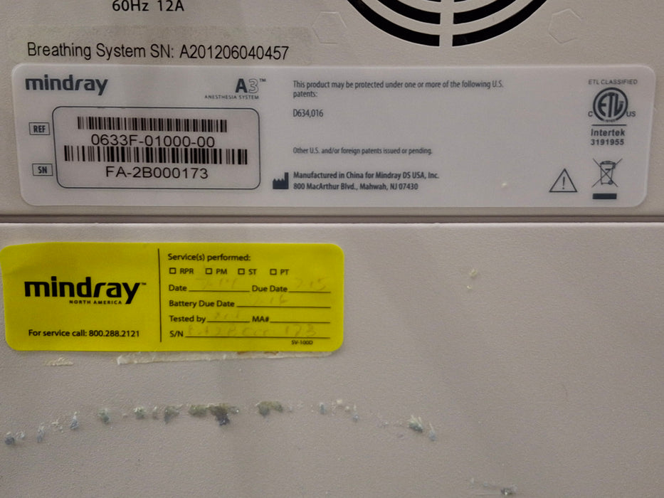 Mindray A3 Anesthesia System