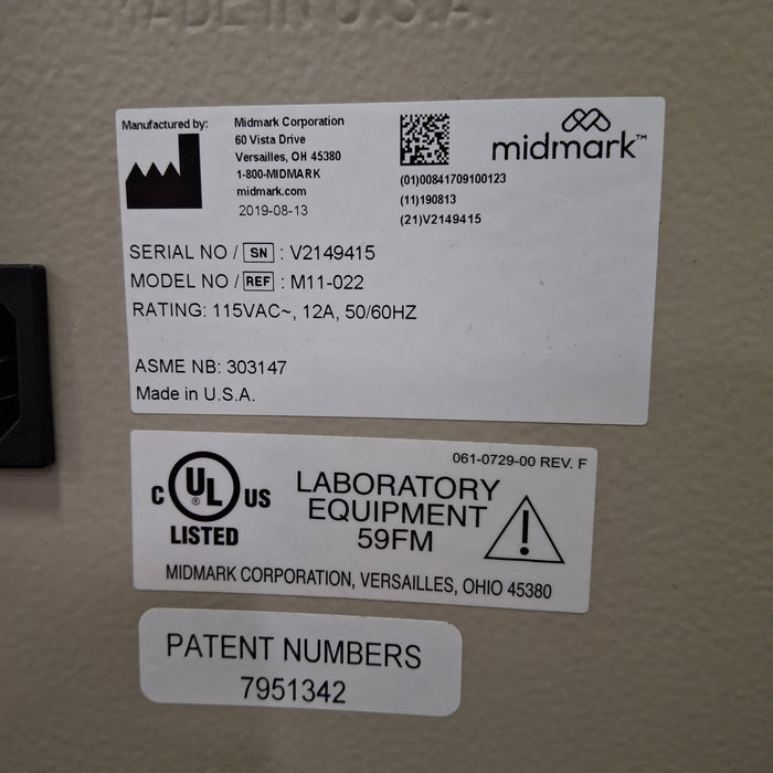 Midmark M11-022 UltraClave Autoclave Sterilizer