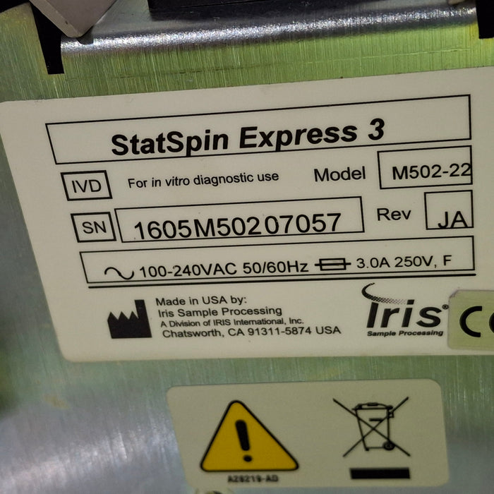 IRIS Medical StatSpin Express 3 Centrifuge