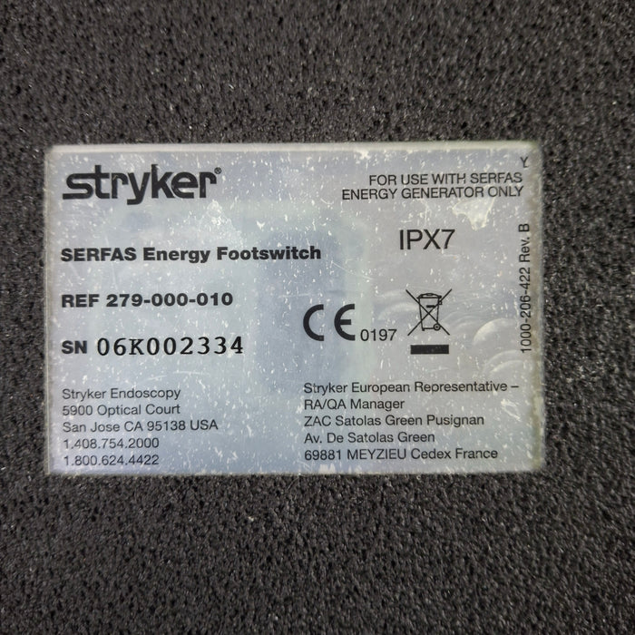 Stryker SERFAS Energy Foot Control