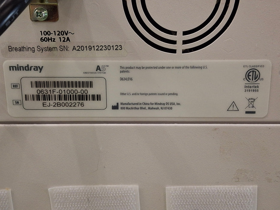 Mindray A5 Anesthesia System
