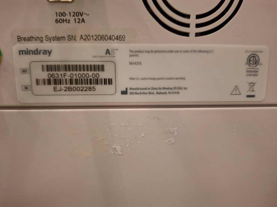 Mindray A5 Anesthesia System