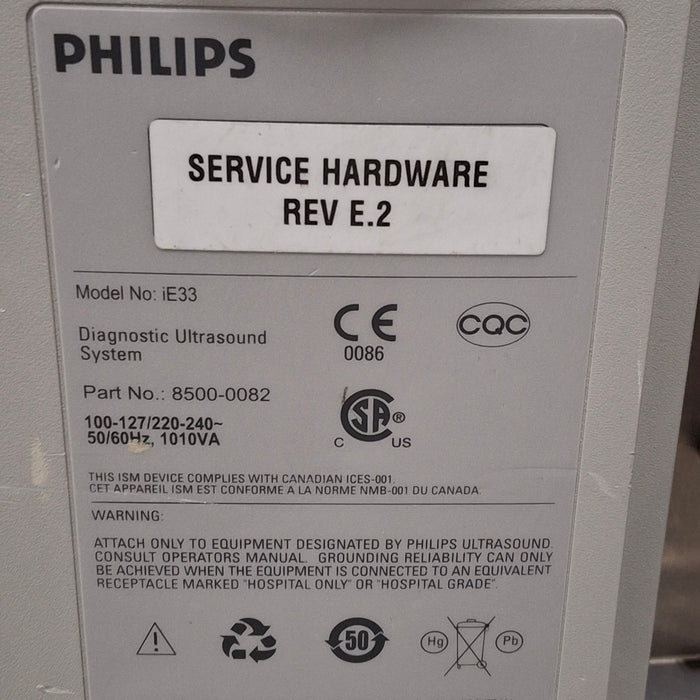 Philips IE33 A-E Cart Ultrasound