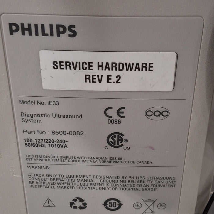 Philips IE33 A-E Cart Ultrasound