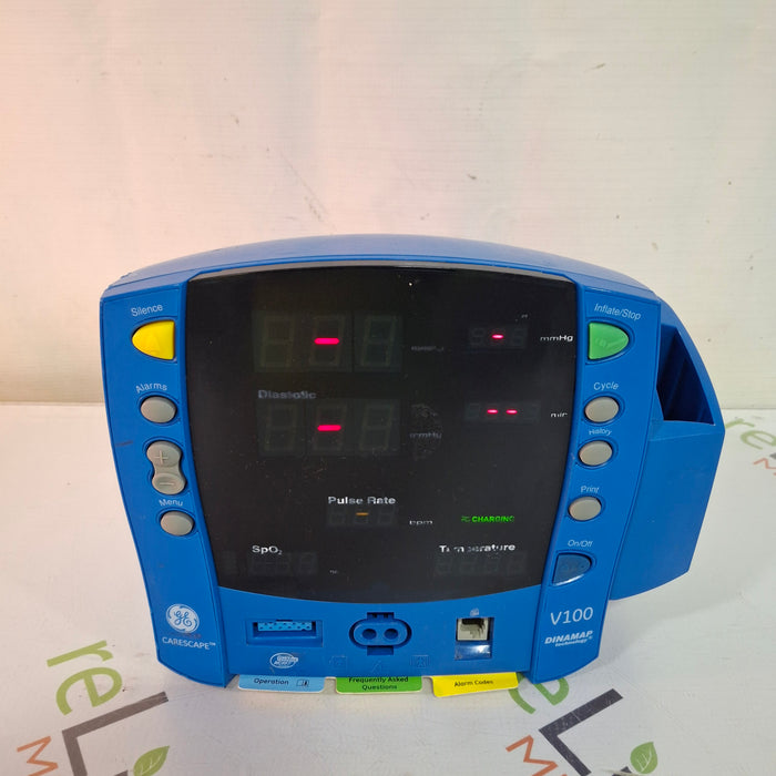 GE Healthcare Dinamap V100 - NIBP, SpO2, Temp Vital Signs Monitor