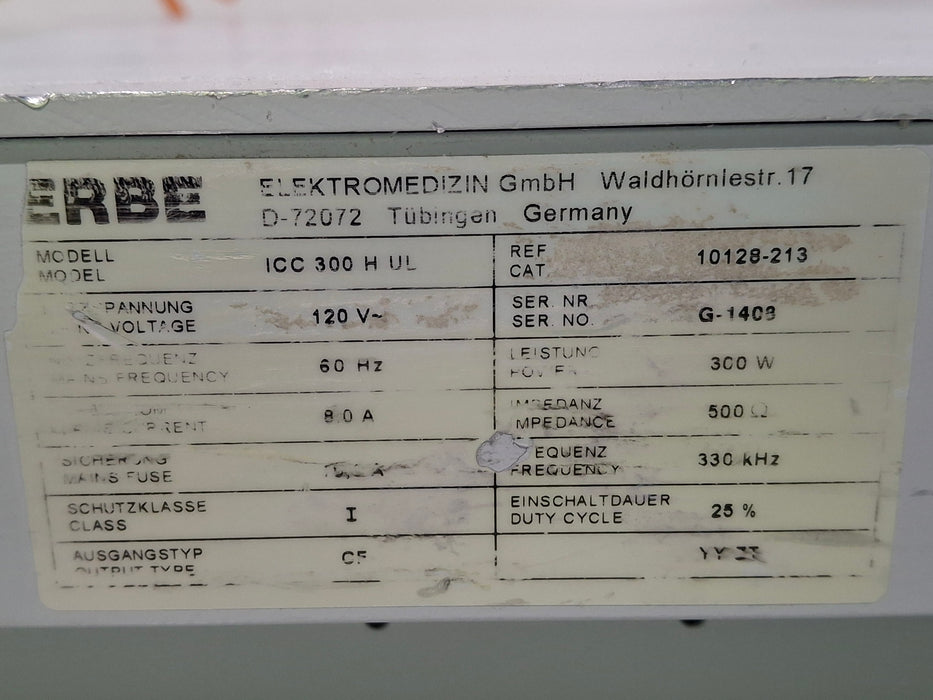 Erbe ICC 300 Electrosurgical Unit