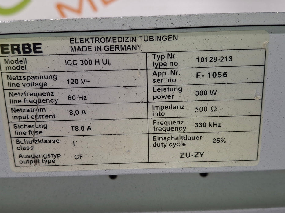 Erbe ICC 300 Electrosurgical Unit