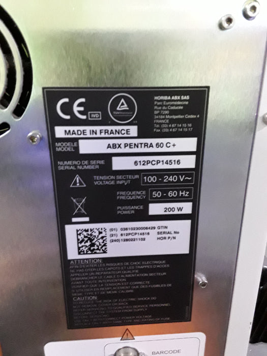 Horiba ABX Pentra 60C+ Hematology Analyzer