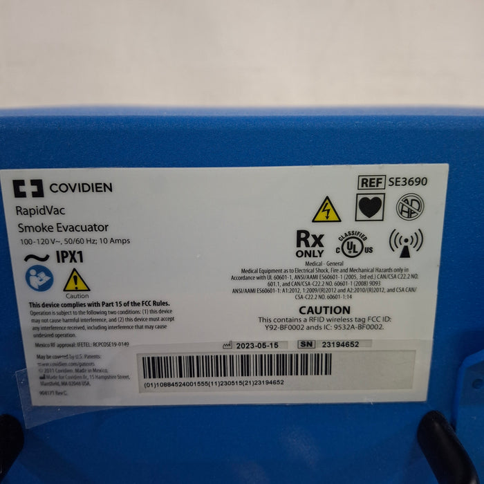 Covidien RapidVac SE3690 Smoke Evacuator